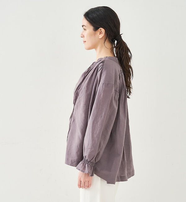 collex「リネンコットンギャザーブラウス」|シャツ・ブラウス|