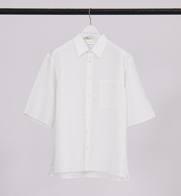 ABAHOUSE「【シアージャガード】ボックスシルエット 半袖シャツ / ハーフスリーブ シアーシ」|シャツ・ブラウス|