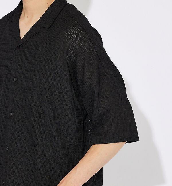 ABAHOUSE「【ブロック柄】ストレッチ シアーシャツ」|シャツ・ブラウス|