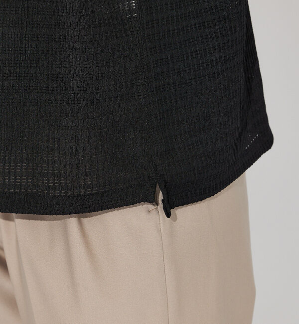 ABAHOUSE「【ブロック柄】ストレッチ シアーシャツ」|シャツ・ブラウス|