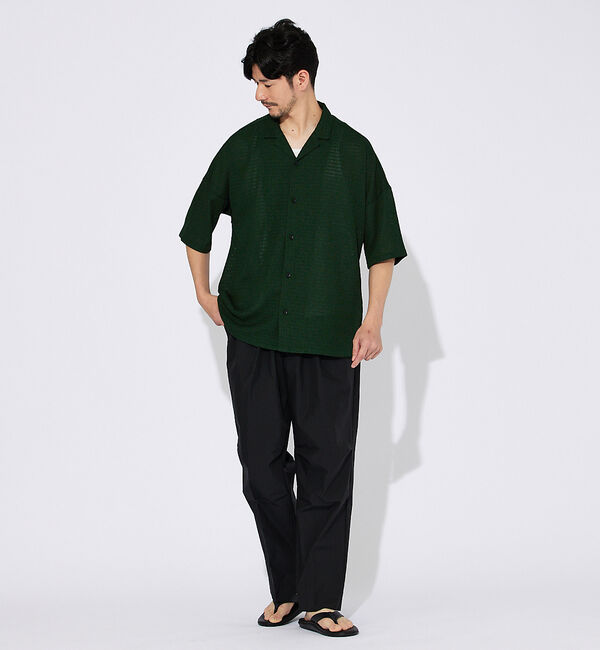 ABAHOUSE「【ブロック柄】ストレッチ シアーシャツ」|シャツ・ブラウス|