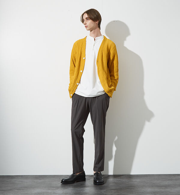 ABAHOUSE「【メッシュニット】ドライタッチ 比翼 カーディガン / シアーカーディガン」|カーディガン|