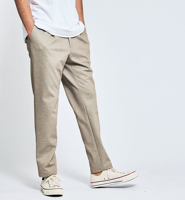 ABAHOUSE「【360&deg;ストレッチ】ノータック リバーポンチ イージーパンツ / スリムテーパ」|その他|ベージュ