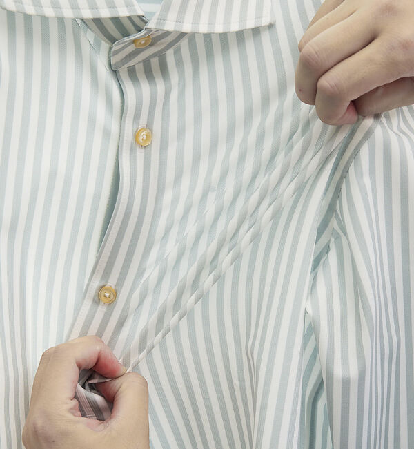 ABAHOUSE「【ON/OFF兼用】360&deg;ストレッチ ロンドンストライプ ワイドカラーシャツ」|シャツ・ブラウス|