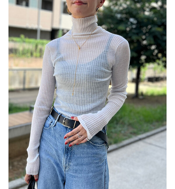 Rouge vif「シアータートルネックリブニット」|ニット・セーター|