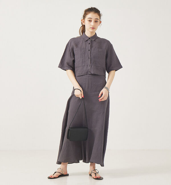 Rouge vif「【セットアップ対応】麻製品染ショートシャツ」|シャツ・ブラウス|