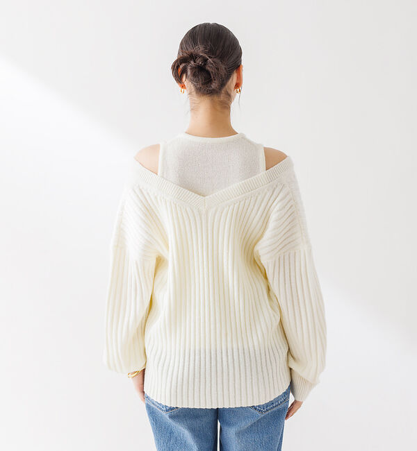 Rouge vif「Vネックリブニット アンサンブル」|ニット・セーター|