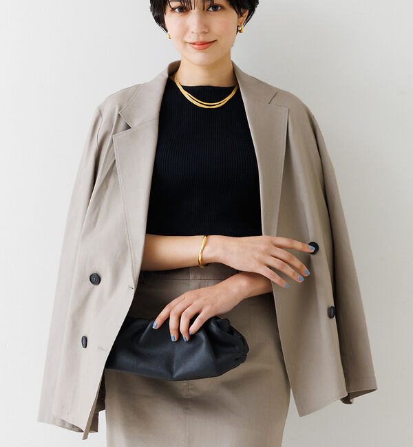 Rouge vif「麻混ライトダブルジャケット」|その他|グレー