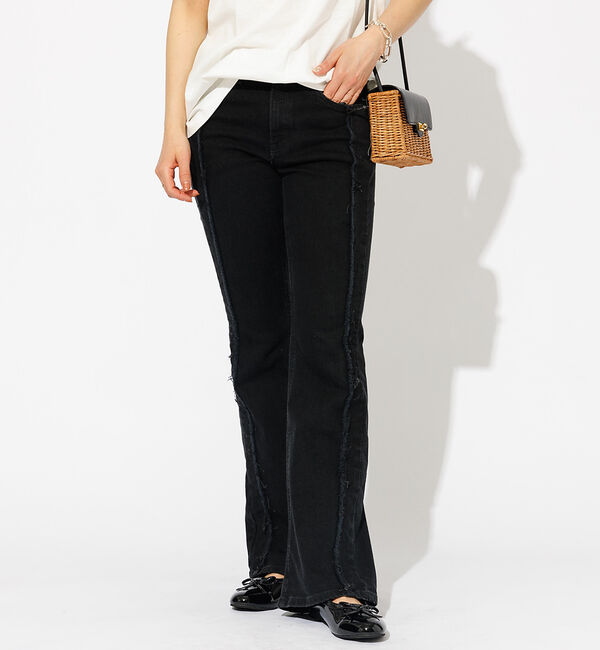 Rouge vif「【SOMETHING/サムシング】LISA フレアデニムパンツ」|デニム|ブラック系その他1