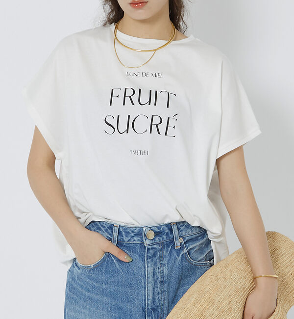 Rouge vif「【一部店舗限定】シルケット天竺フレンチスリーブTシャツ」|Tシャツ・カットソー|ブラック