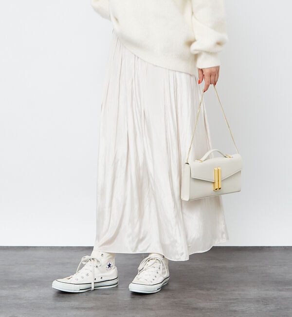 Rouge vif「グロスデシンゴムギャザースカート」|スカート|アイボリー