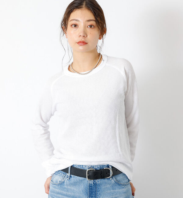 Rouge vif「【JEMORGAN / ジェーイーモーガン】ワッフルラグランロンＴ / パック入」|Tシャツ・カットソー|ホワイト