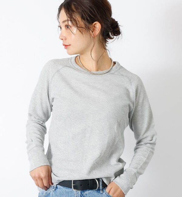 Rouge vif「【JEMORGAN / ジェーイーモーガン】ワッフルラグランロンＴ / パック入」|Tシャツ・カットソー|グレー
