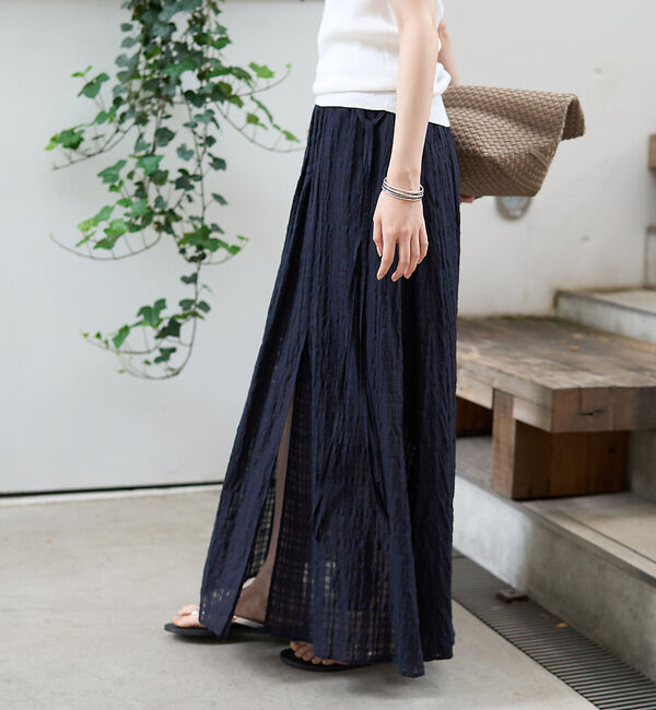 Rouge vif「ボリュームギャザーサイドスリットロングスカート」|スカート|