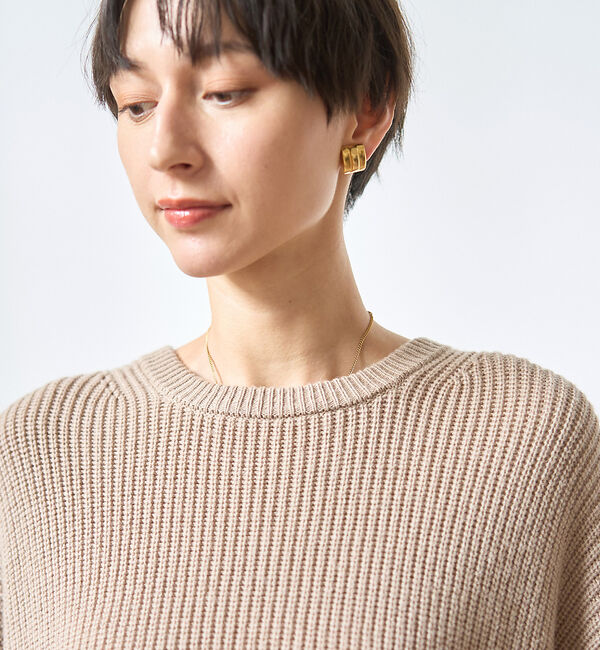 Rouge vif「【ストールセット】ポケット付片畦ニットプルオーバー」|ニット・セーター|