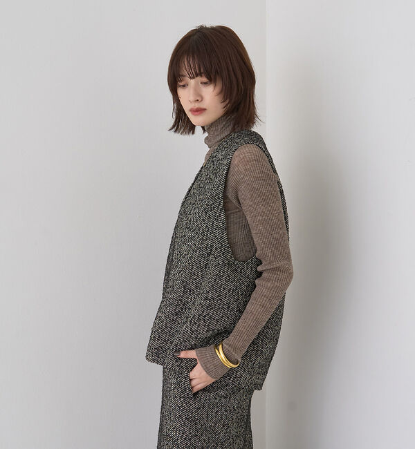 Rouge vif「【セットアップ対応】ポリウーリングカルゼVネックベスト」|ベスト・ジレ|