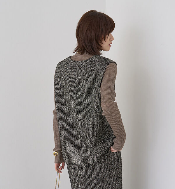 Rouge vif「【セットアップ対応】ポリウーリングカルゼVネックベスト」|ベスト・ジレ|