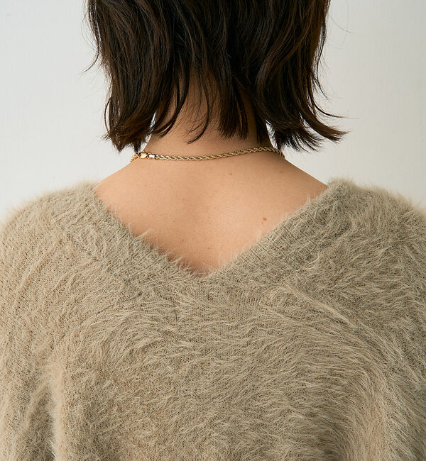 Rouge vif「【2点セット】ファーニットカーデ&times;リブニットキャミ アンサンブル」|カーディガン|