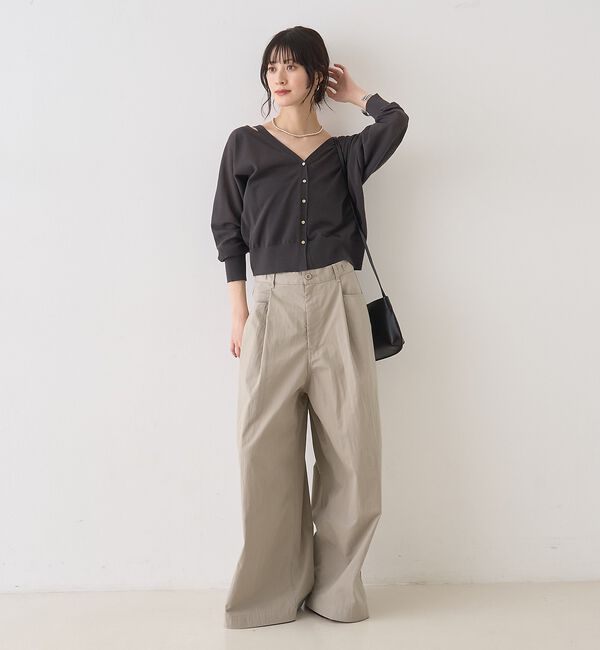 Rouge vif「ネックスリットVネックシアーカーディガン/ニット」|カーディガン|