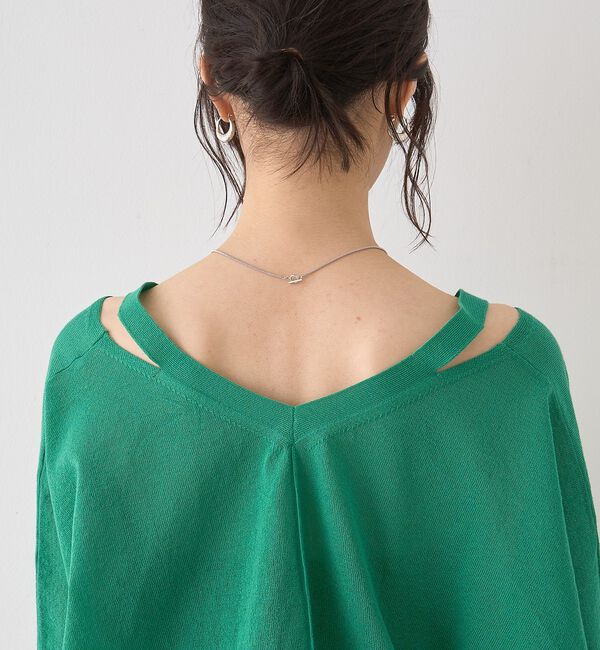 Rouge vif「ネックスリットVネックシアーカーディガン/ニット」|カーディガン|