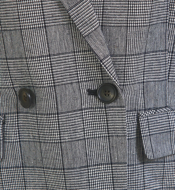 qualite「【セットアップ対応】リネングレンチェックジャケット」|テーラードジャケット|