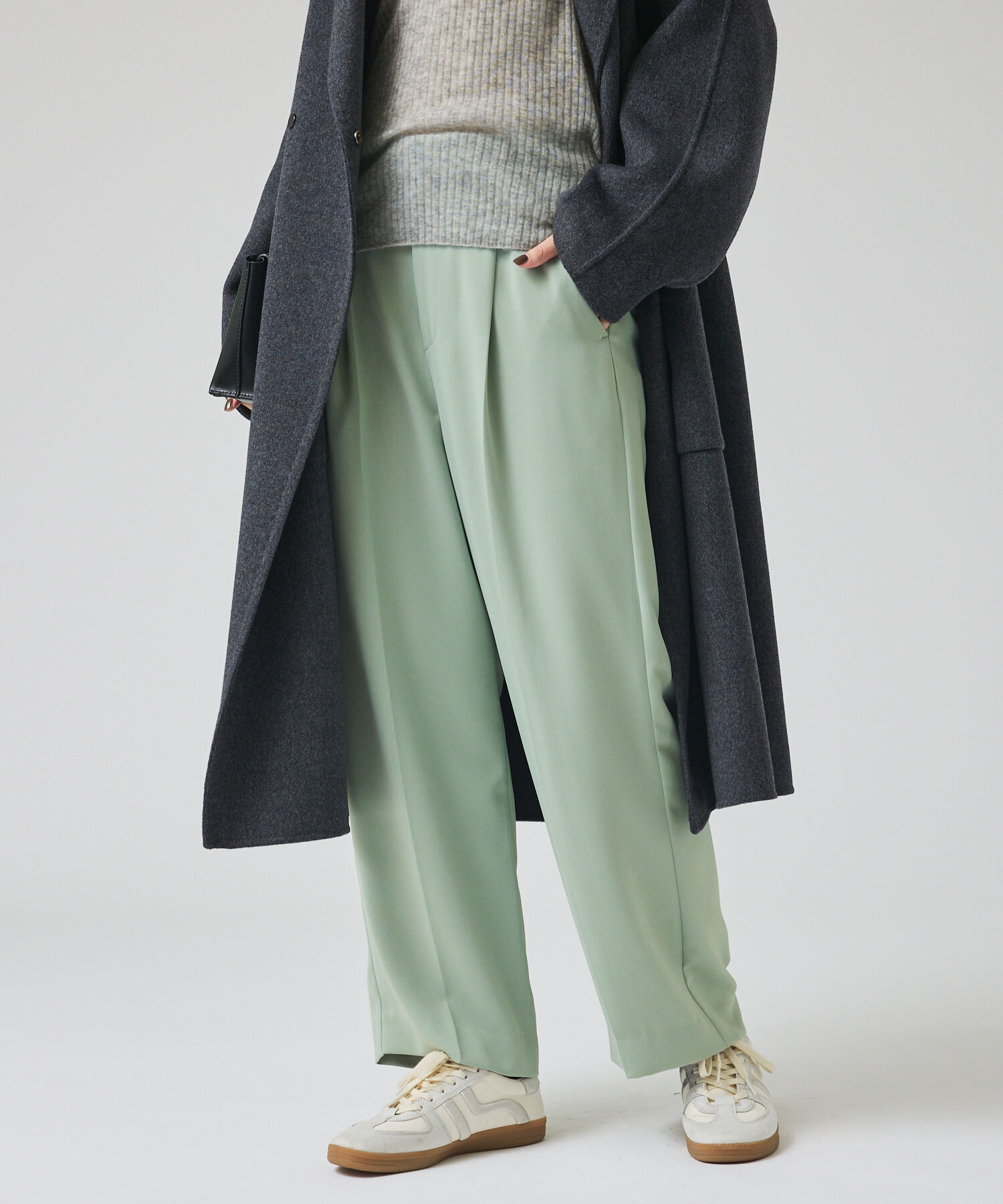 qualite「マットサテンストレートパンツ」|その他|ブルーグレー