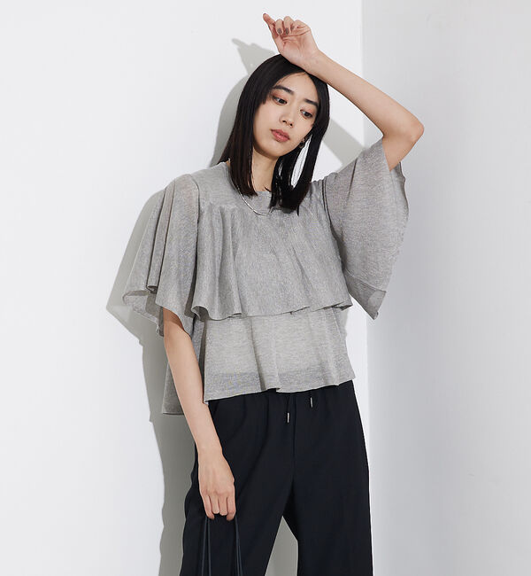 qualite「シャイニーフレアニット」|ニット・セーター|