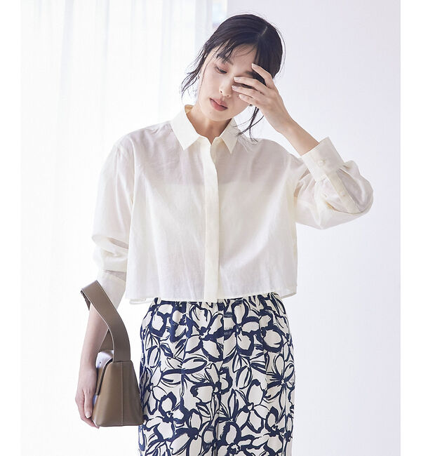 qualite「コットンシアークロップドシャツ」|シャツ・ブラウス|