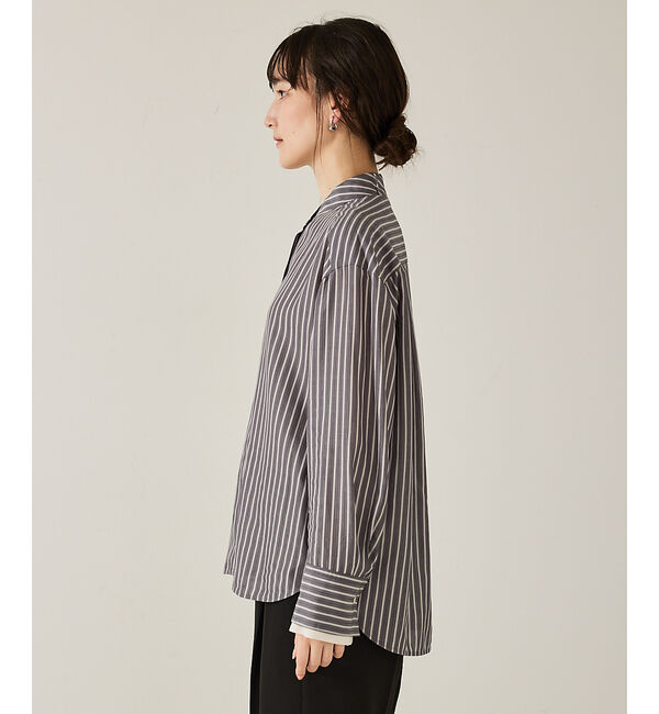 qualite「【ボウタイ取り外し可能】クレリックボウタイブラウス」|シャツ・ブラウス|