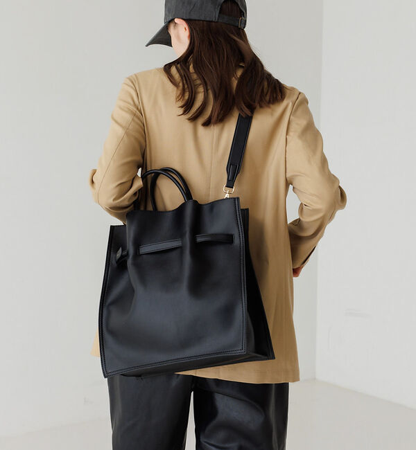 LOWELL things「【TVドラマ使用商品】Swell/2WAYギャザーオープントートBAG L」|トートバッグ|ブラック