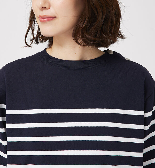 abahouse mavie「【セットアップ対応】ボーダーニットプルオーバー」|ニット・セーター|