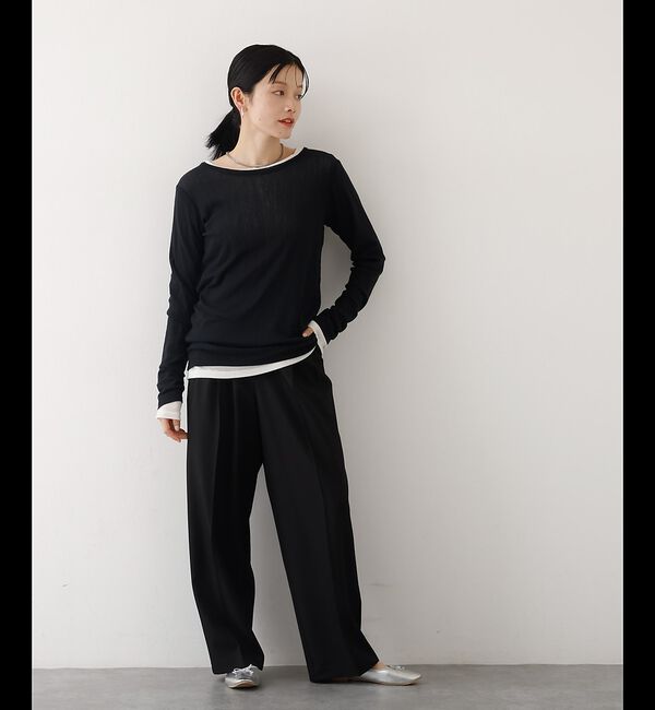 abahouse mavie「【後ろウエストゴム】タックワイドスラックス　m_01/シーズンレス/メンズライク」|その他|