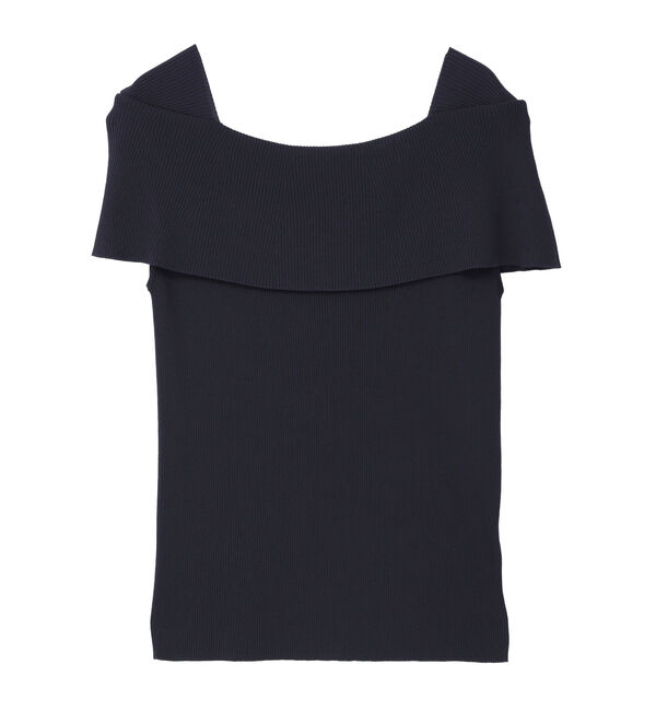 TIARA「オフショルダーリブニット」|ニット・セーター|ネイビー