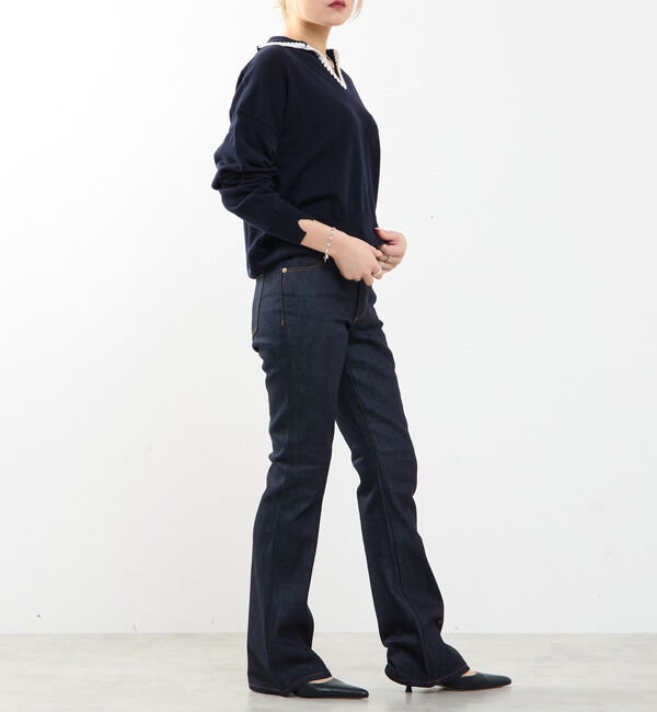 SOFFITTO「かぎ針刺繍スキッパーニット」|ニット・セーター|