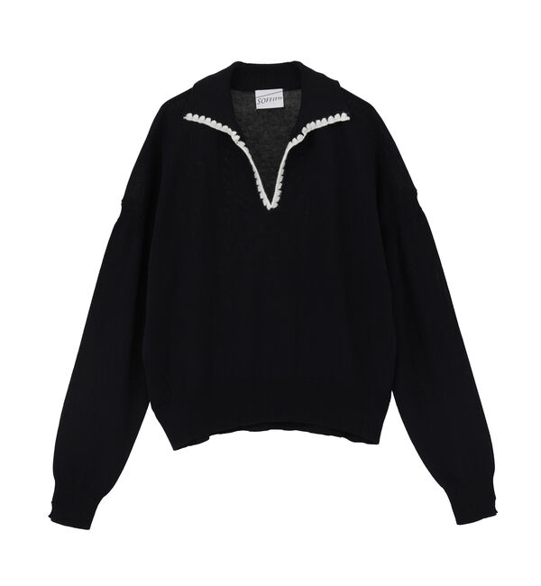 SOFFITTO「かぎ針刺繍スキッパーニット」|ニット・セーター|