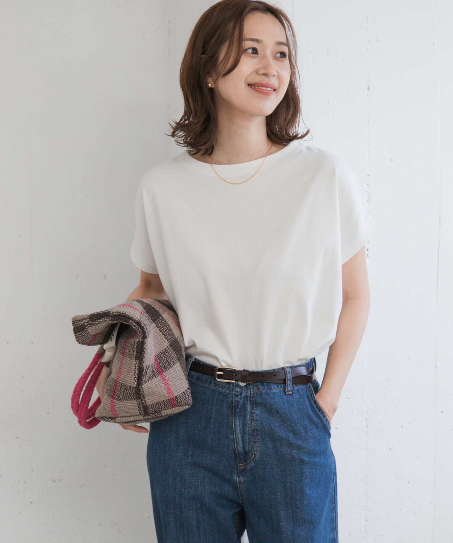 URBAN RESEARCH DOORS「ドライコットンボートネックプルオーバー」|Tシャツ・カットソー|