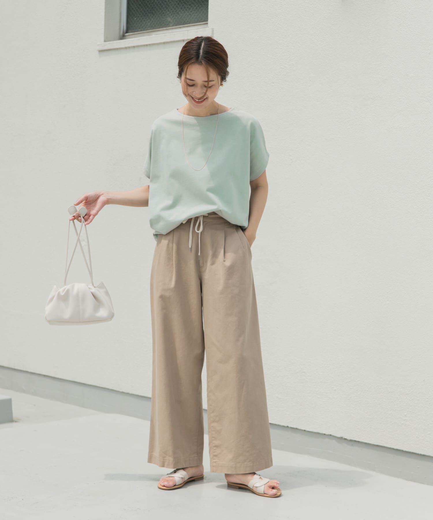 URBAN RESEARCH DOORS「ドライコットンボートネックプルオーバー」|Tシャツ・カットソー|