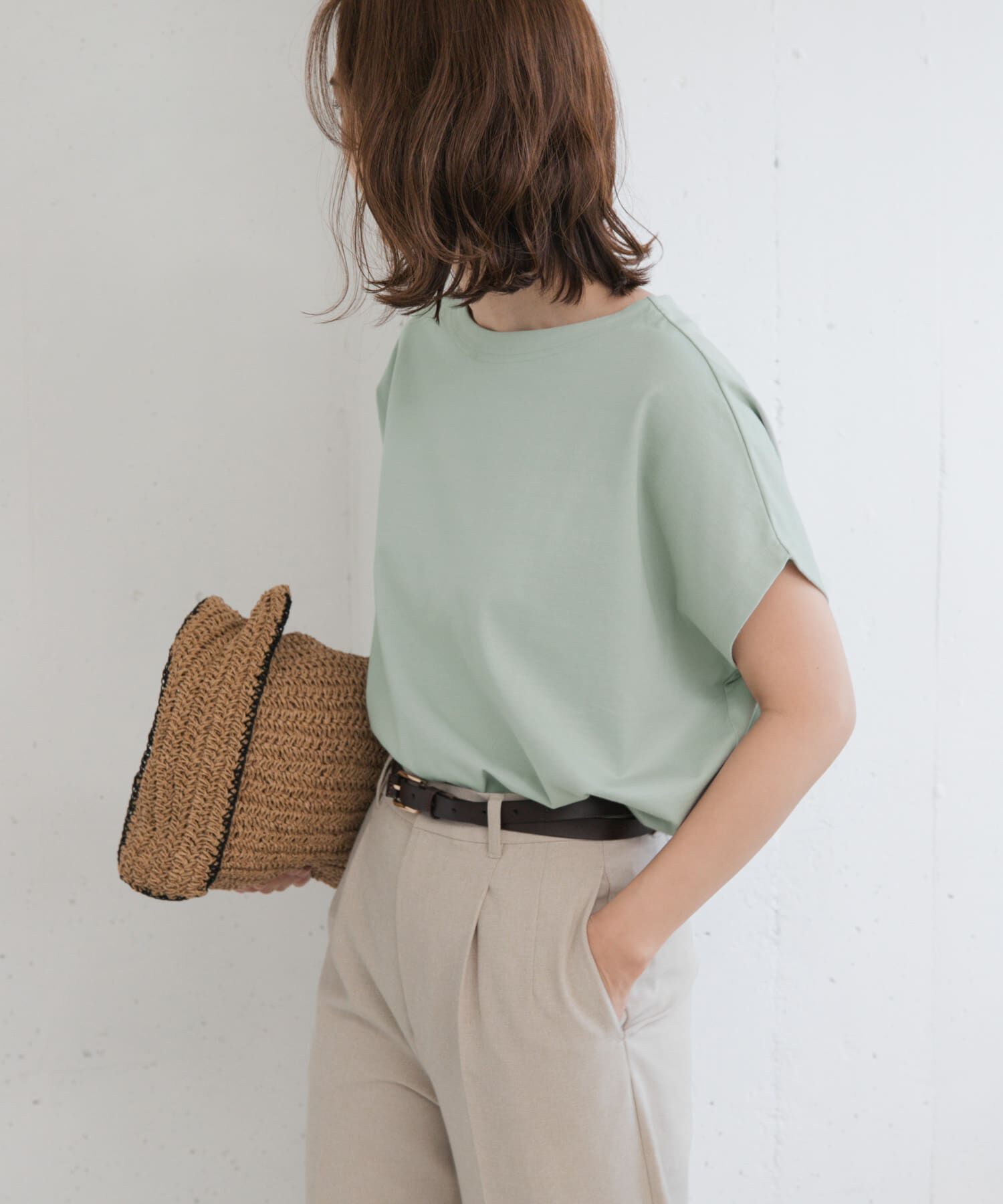 URBAN RESEARCH DOORS「ドライコットンボートネックプルオーバー」|Tシャツ・カットソー|