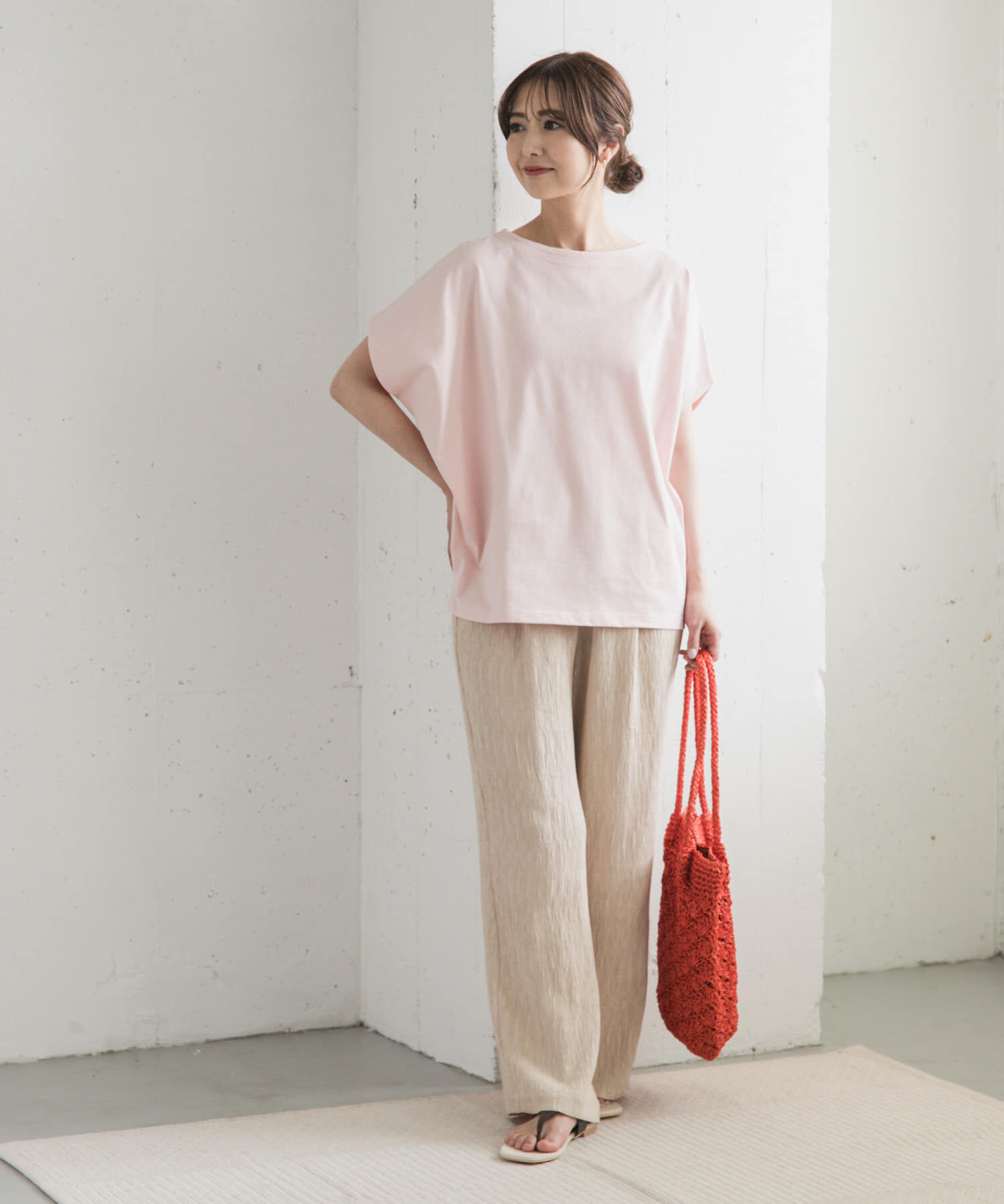 URBAN RESEARCH DOORS「ドライコットンボートネックプルオーバー」|Tシャツ・カットソー|