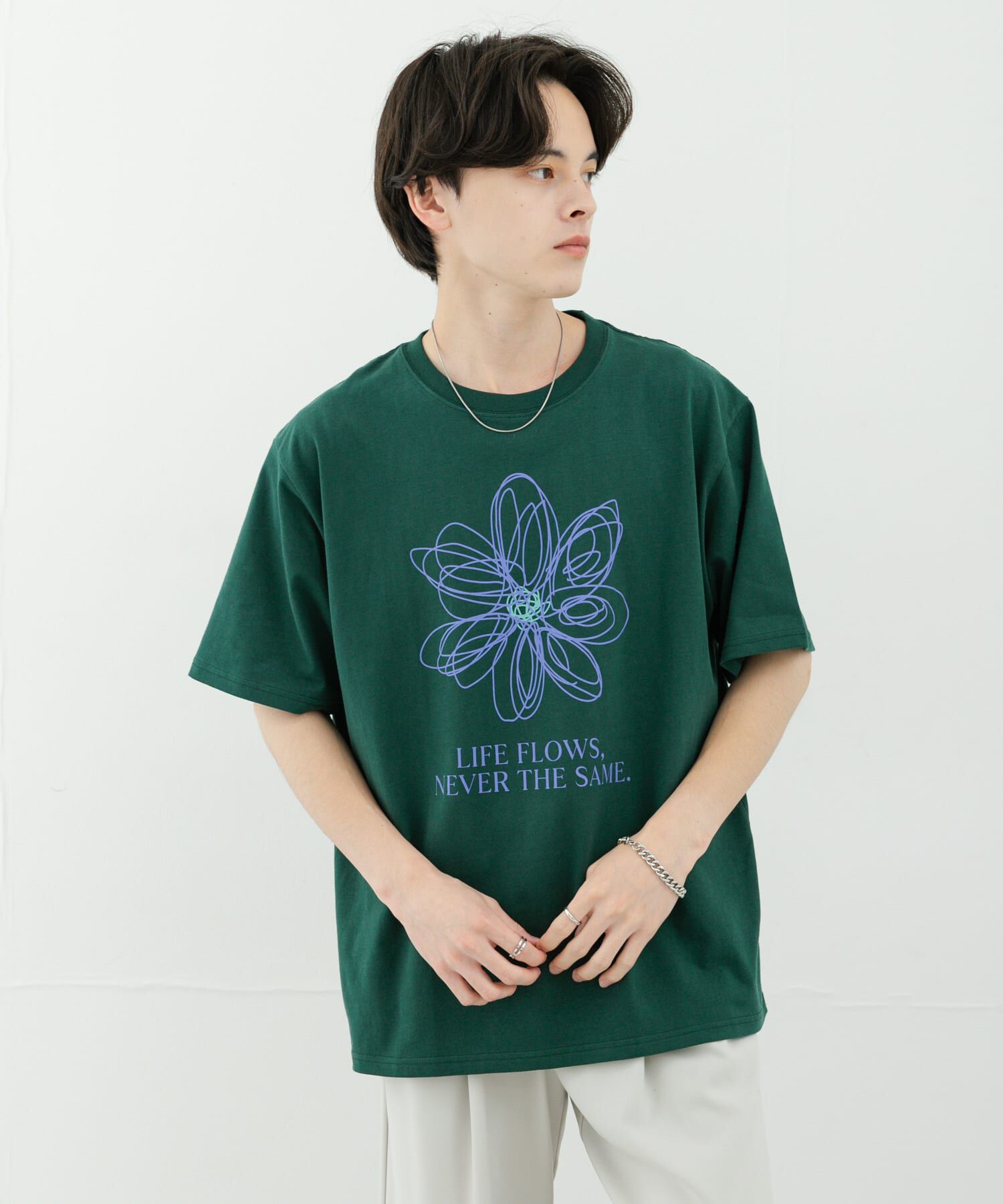 SENSE OF PLACE by URBAN RESEARCH「フラワーアートグラフィックショートスリーブTシャツ」|Tシャツ・カットソー|