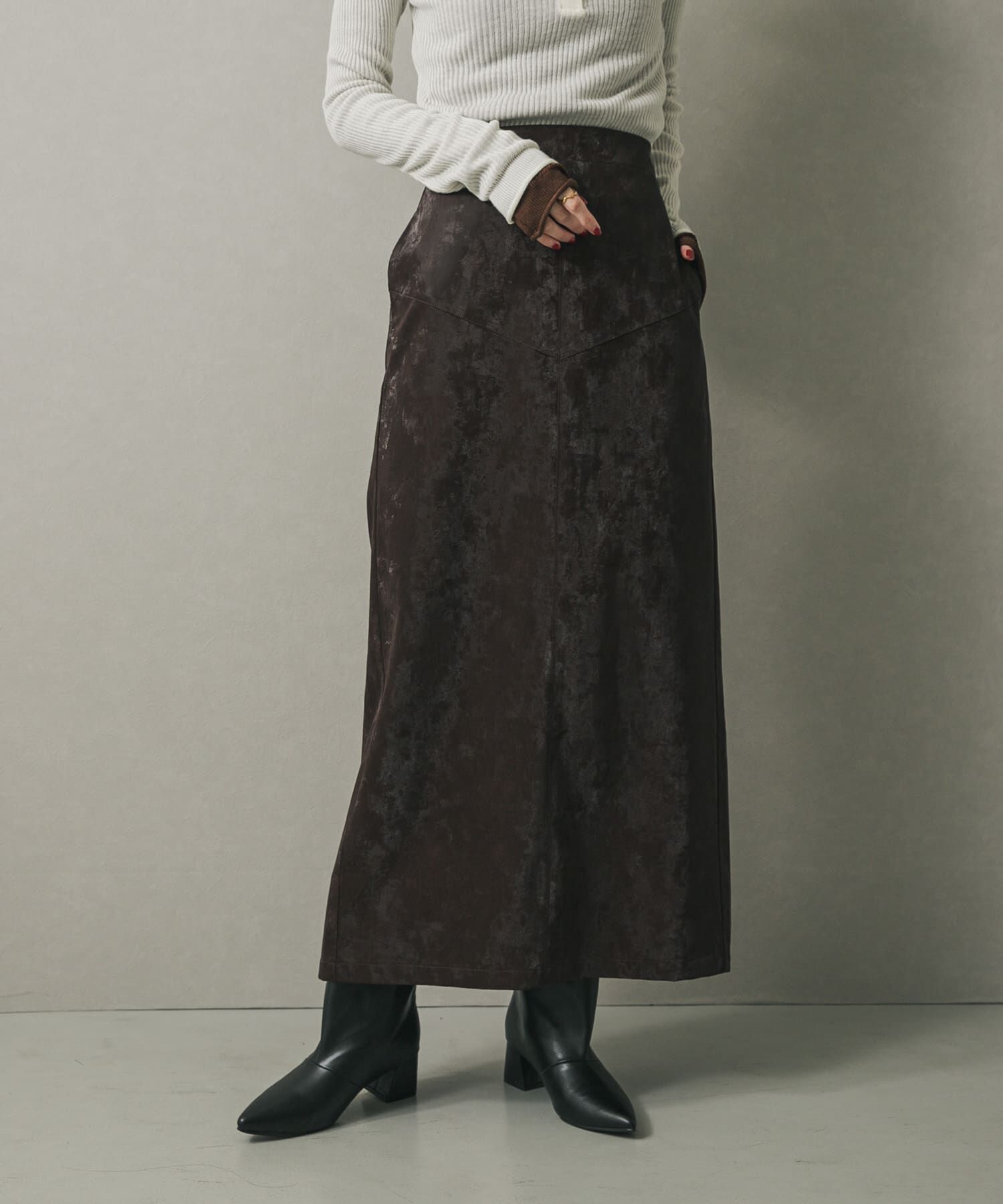 SENSE OF PLACE by URBAN RESEARCH「FLペンシルスカート」|スカート|ブラウン