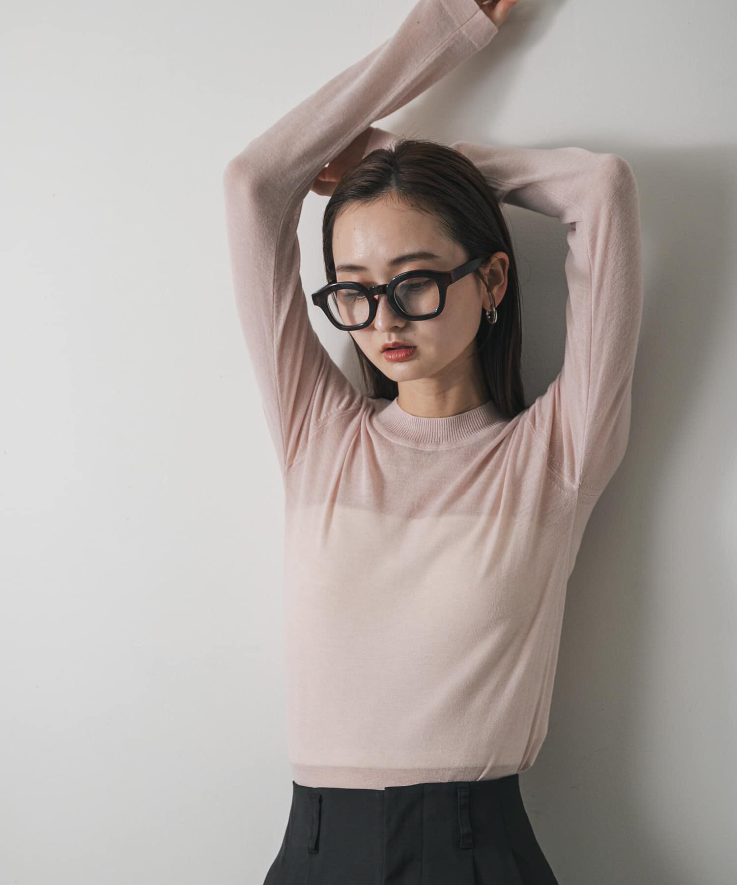 SENSE OF PLACE by URBAN RESEARCH「シアーハイネックセーター」|ニット・セーター|ピンク