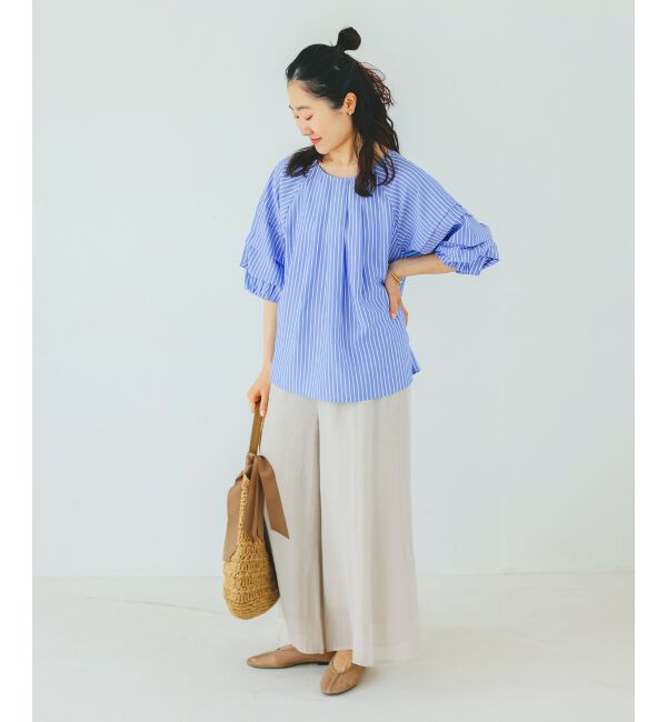  「《手洗い可能》シアーワイドフレアパンツ」|その他|