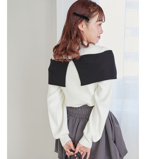 MAJESTICLEGON「リボンビジューニット」|ニット・セーター|