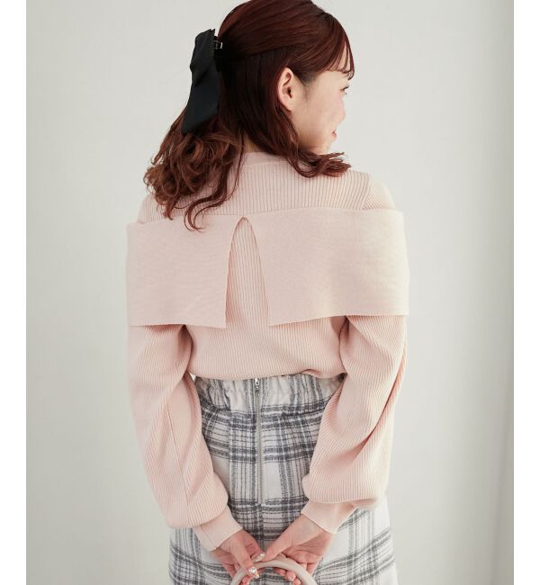 MAJESTICLEGON「リボンビジューニット」|ニット・セーター|