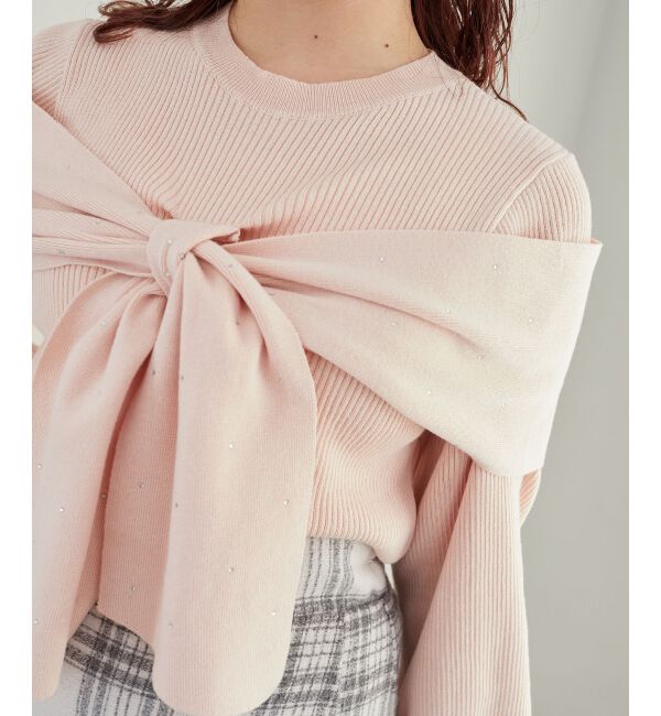 MAJESTICLEGON「リボンビジューニット」|ニット・セーター|