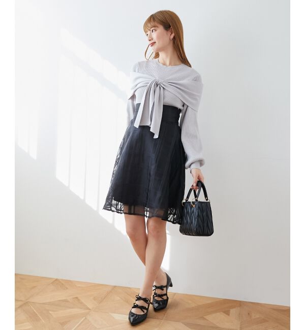 MAJESTICLEGON「リボンビジューニット」|ニット・セーター|