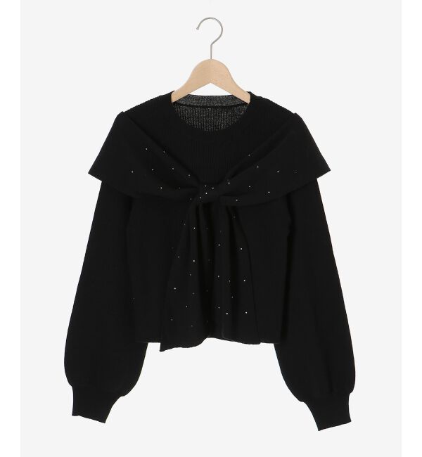 MAJESTICLEGON「リボンビジューニット」|ニット・セーター|