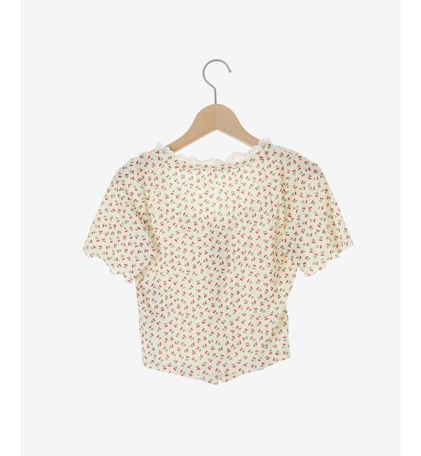  「フロントリボンレイヤード風トップス」|Tシャツ・カットソー|