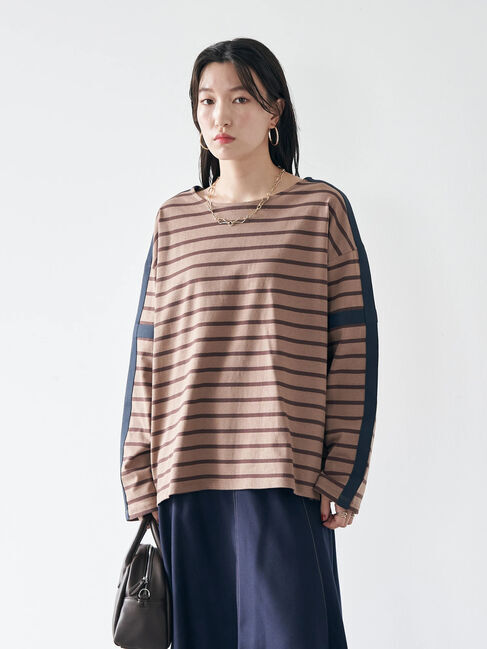 earth music&ecology「カラーパイピングボーダープルオーバー」|Tシャツ・カットソー|